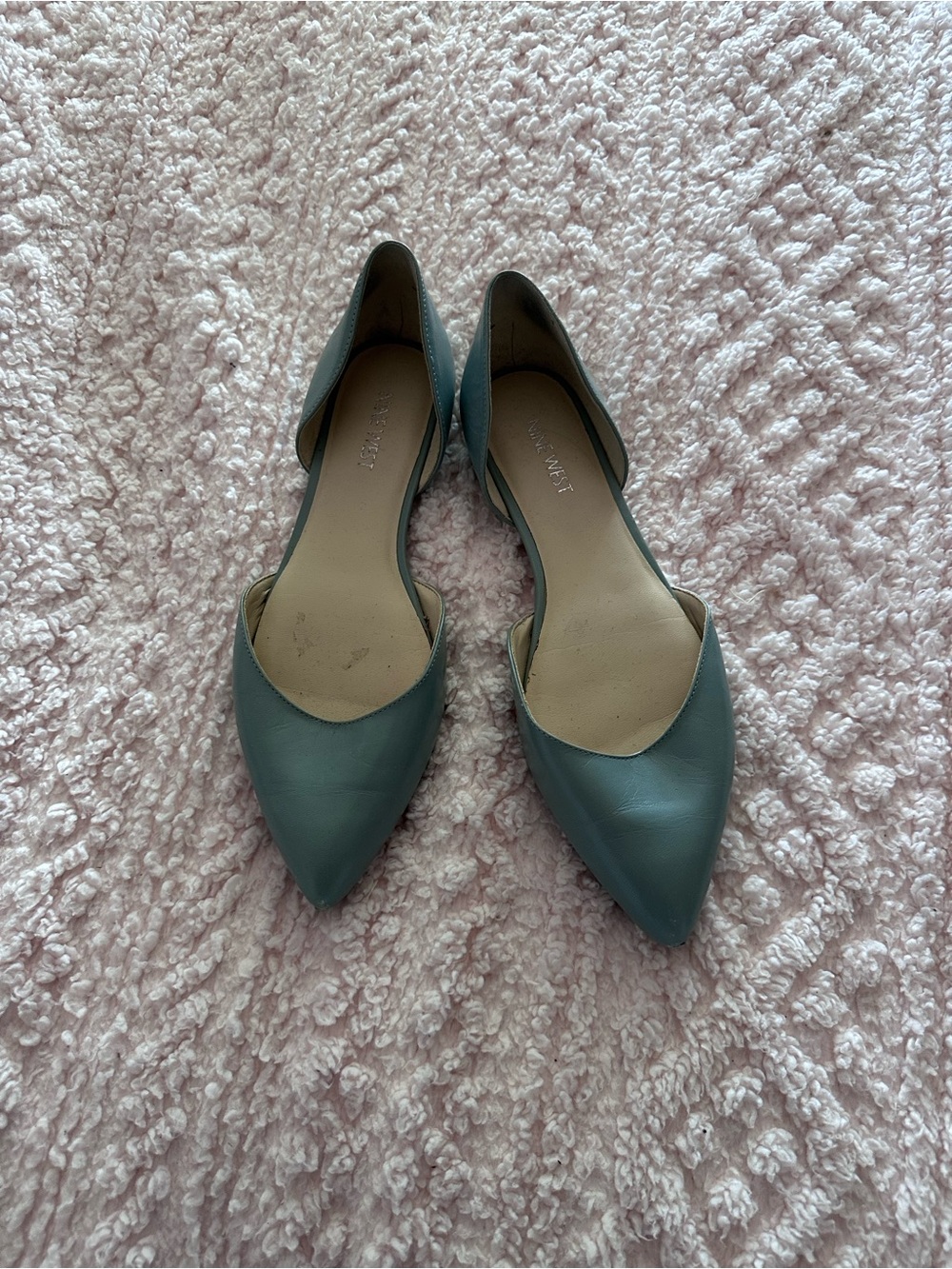 Nine West Pointed D'Orsay Flat - Dusty Teal Women’s Shoe